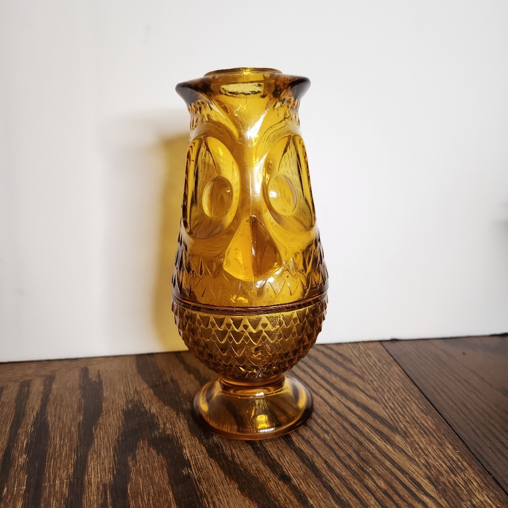 Gold Owl Viking Glass Fairy Lamp
